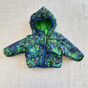 The North Face Reversible Green/Blue Lightweight Puffer Jacket VGUC 0-3mo
